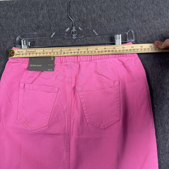 Style & Co Denim Skirt Womens Small Pink Pull On Stretch Pockets Short Casual - Picture 5 of 11
